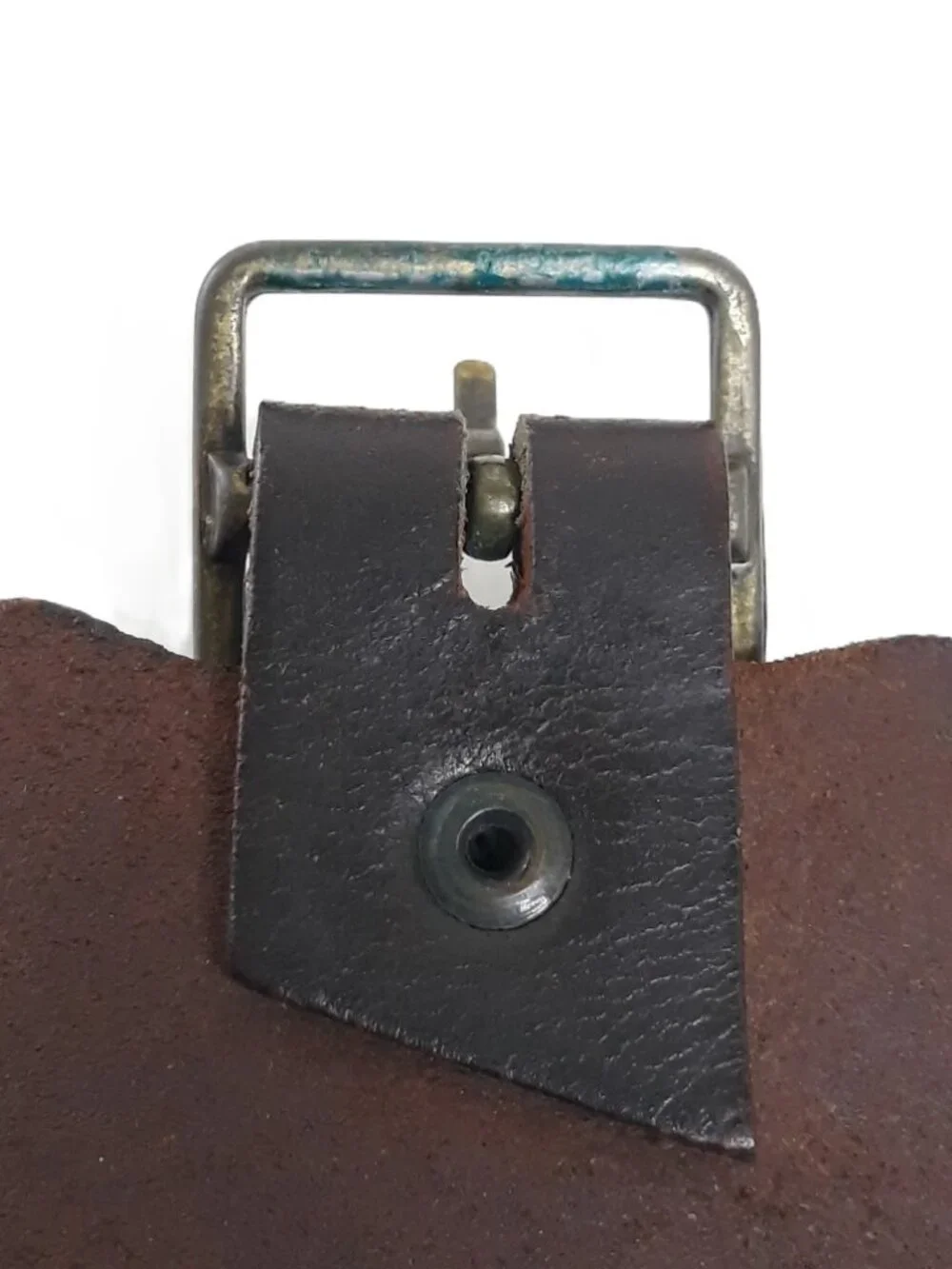 Boho Brown Leather Waist Belt 2-Pieces Scalloped Double Buckle Artsy Western